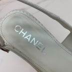 CC 26s Slingback 4.5cm Chain Light Grey Suede 792604