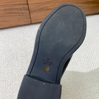 GG Riding Ankle Boots Black Monogram Embossed Cowhide 473642