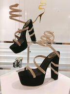 RC 25C Platform Black Gold Imported Velvet Swarovski Crystal 339482