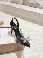 CL Astrinodo Leather And Pvc Pumps 85mm Black Leather 167643