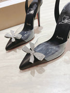 CL Astrinodo Leather And Pvc Pumps 100mm Black Leather 167647