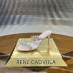 RC 25 Butterfly Flower Thick Heel Sandals Pink Sheepskin 242921