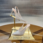 RC Slingback Shoes Pink Rhinestone Sheepskin 281982