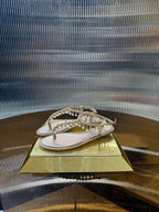 RC 25C Thong Diamond Flat Sandals Pink Silk Rhinestone 275774