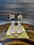RC 25C Crystal Diamond Sandals Pink Sheepskin Rhinestone 275778