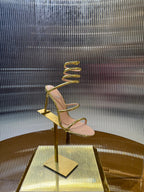 RC 25C Snake-Shaped Sandals 9.5cm Gold Sheepskin 310629