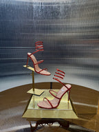 RC 25C Snake-Shaped Sandals 9.5cm Red Sheepskin 310631