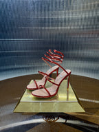 RC 25C Snake-Shaped Sandals 9.5cm Red Sheepskin 310631