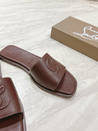 CL 25 Slippers Dark Brown Top Layer High Gloss Calfskin 307501