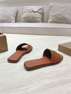 CL 25 Slippers Brown Top Layer High Gloss Calfskin 307502