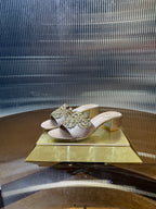 RC 25C Slippers 4.5cm Pink Nude Sheepskin Rhinestones 310639