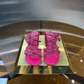 RC 25C Flower Sandals Pink Sheepskin Rhinestones 314822