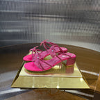 RC 25C Flower Sandals Pink Sheepskin Rhinestones 314822
