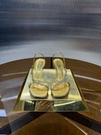 RC 25C Diamond Sandals Gold Sheepskin Rhinestones 314824