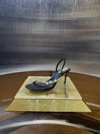 RC 25C Diamond Sandals Black Sheepskin Rhinestones 314825