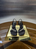 RC 25C Diamond Sandals Black Sheepskin Rhinestones 314825