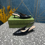 GG SIGNORIA 45 SLINGBACK PUMP BLACK CALFSKIN