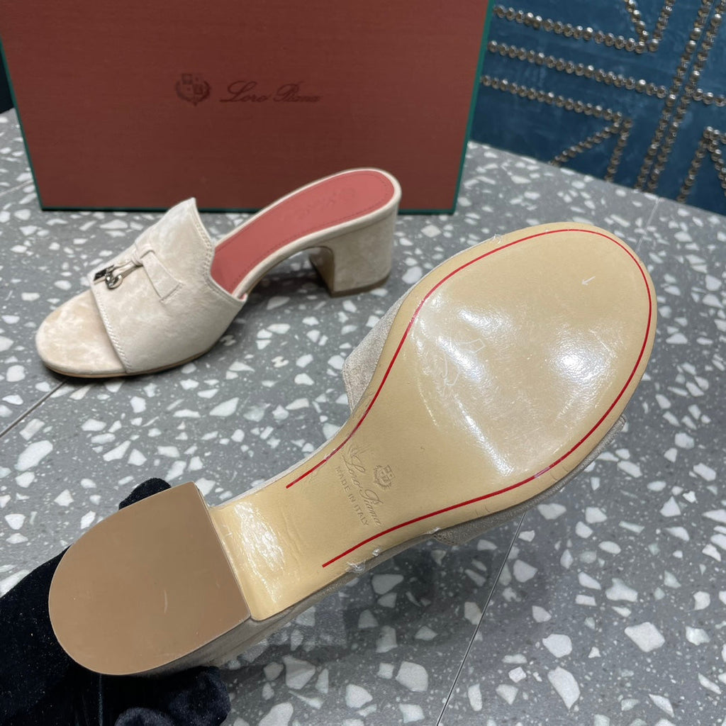 Summer Charms Mules 50 Beige Suede Salmon Lambskin