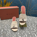 Summer Charms Mules 50 Beige Suede Salmon Lambskin