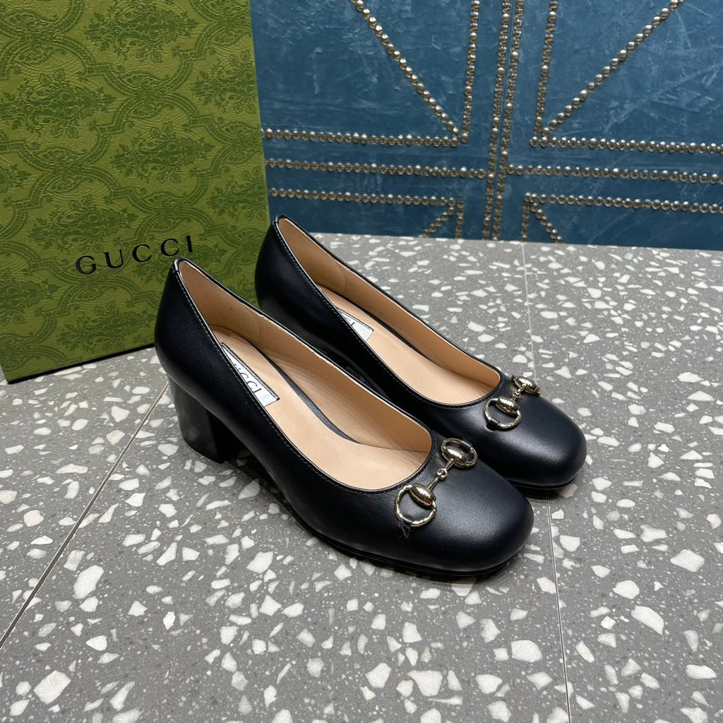 HIGH PUMP 55MM IN BLACK SHEEPSKIN