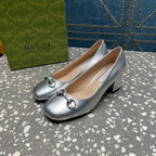 HIGH PUMP 55MM IN SILVER SHEEPSKIN
