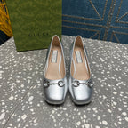 HIGH PUMP 55MM IN SILVER SHEEPSKIN