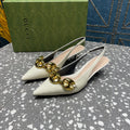 WOMEN'S SLINGBACK 45MM IN WHITE CALFSKIN