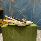 WOMEN'S SLINGBACK 45MM IN WHITE CALFSKIN