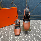 HM Jackie 80 Pump Brown Cowhide 962917