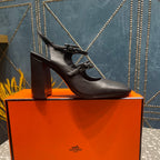 HM Jackie 80 Pump Black Cowhide  962919