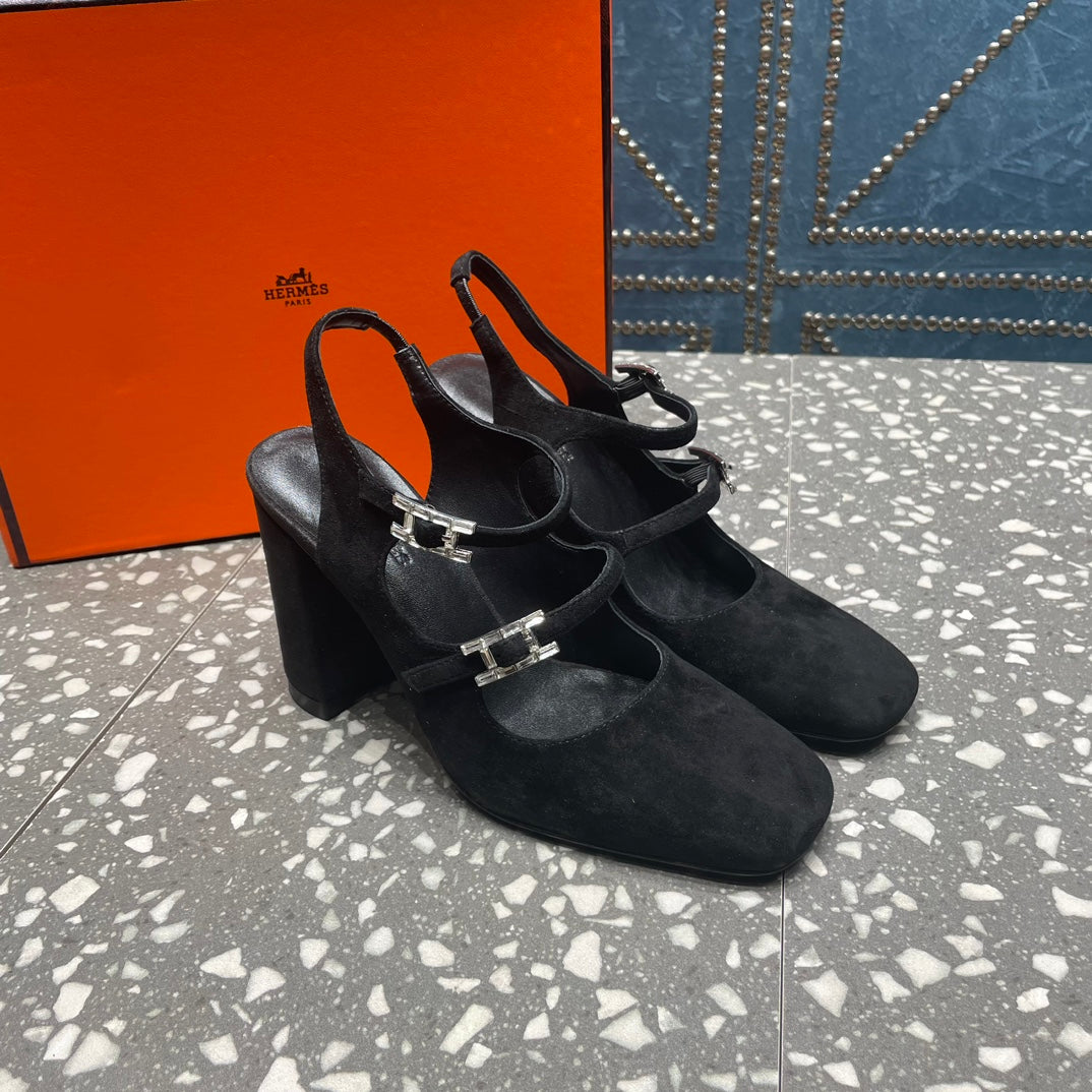 HM Jackie 80 Pump Black Suede 962923