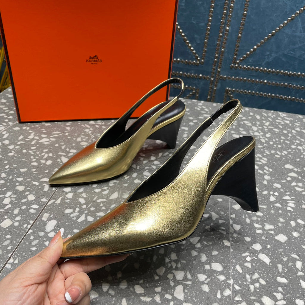 HM Intime 70 Pump Gold Lambskin  962933