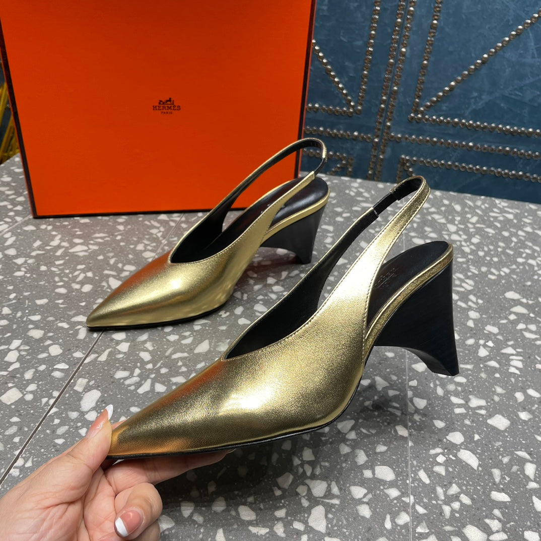 HM Intime 70 Pump Gold Lambskin  962933