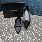 CC 25s Métiers d’art Ballet flats 10mm Black Silk Satin 423792