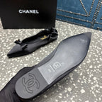 CC 25s Métiers d’art Ballet flats 10mm Black Silk Satin 423792