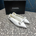 CC 25s Métiers d’art Ballet flats 10mm White Silk Satin 423793