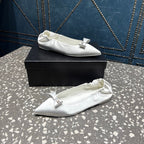CC 25s Métiers d’art Ballet flats 10mm White Silk Satin 423793