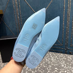 CC 25s Métiers d’art Ballet flats 10mm Blue Silk Satin 423794