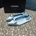 CC 25s Métiers d’art Ballet flats 10mm Blue Silk Satin 423794