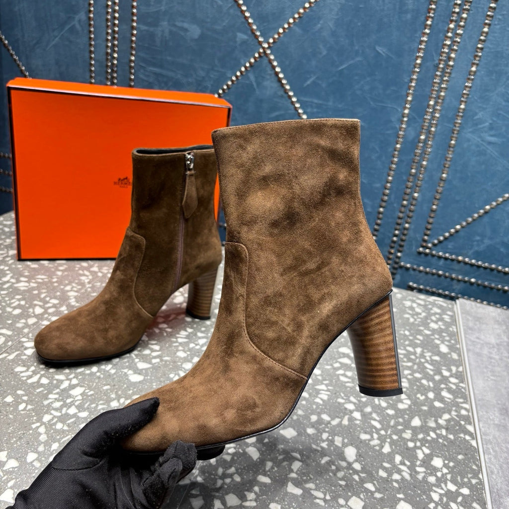 HM Lisa Ankle Boots 80mm Brown Suede 531559