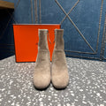 HM Lisa Ankle Boots 80mm Pale Tan Suede 531561