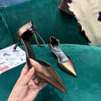 GG Bombshell Pump Copper Laminated Leather 741249