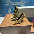 GG High-Heeled Pump 10.5cm Brown Velvet 741293