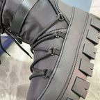 PRA Moon Boots Black With Pouch Recycled Nylon & Cowhide 454736