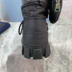 PRA Logo-Plaque Snow Boots With Pouch Black Recycled Polyamide Cowhide 454742