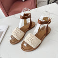 Celine 25C Lympia Sandal White Fabric with Calfskin 238175