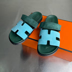 HM Men's Chypre Sandals Blue Green Suede 741432