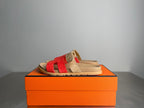 HM Men's Chypre Sandals Red Beige Suede 741433