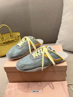 Miu x NB 530 SL Mules Teal Green Grey Mesh Suede 642508