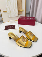 GG 2026 Early Spring Sandals Gold Sheepskin 688529